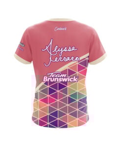 Alternative view of Brunswick Alyssa Ferraro Salmon Falling Triangles CoolWick Bowling Jersey