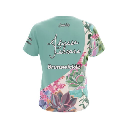 Brunswick Alyssa Ferraro Succulents CoolWick Bowling Jersey - Image 2
