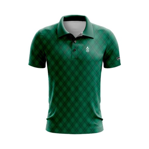 CoolWick Argyle Green Everyday Button Polo