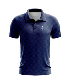 CoolWick Argyle Navy Everyday Button Polo