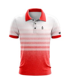 CoolWick Red White Point Everyday Button Polo