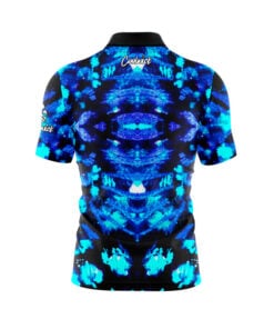 Alternative view of Blue Psychedelic Funk Fast Track CoolWick Bowling Jersey