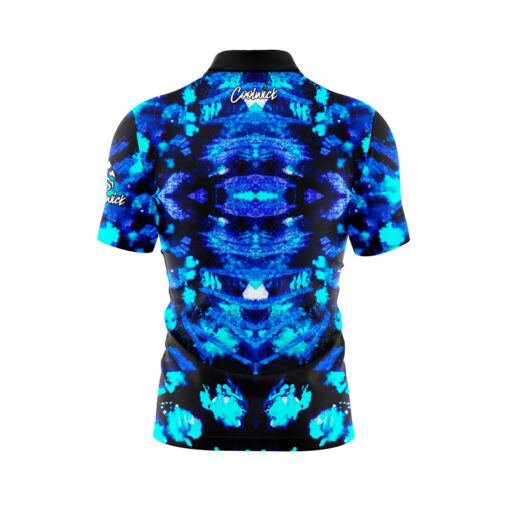 Blue Psychedelic Funk Fast Track CoolWick Bowling Jersey - Image 2