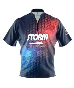 Storm Grunge Sport Hex Quick Ship CoolWick Sash Zip Bowling Jersey