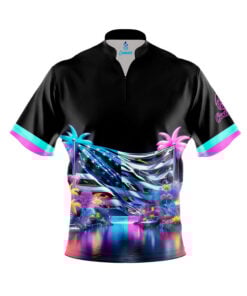 Neon Retro Merica Fast Track CoolWick Bowling Jersey