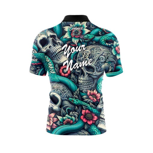 Skull Snakes Fast Track CoolWick Bowling Jersey - Image 3