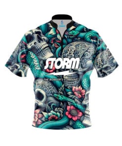 Storm Skull Snakes Quick Ship CoolWick Sash Zip Bowling Jersey