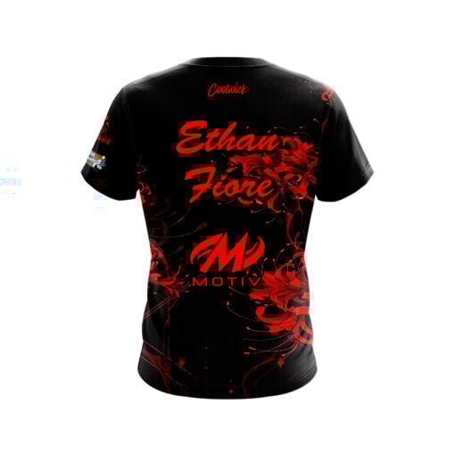 Motiv Ethan Fiore Red Flower CoolWick Bowling Jersey - Image 2