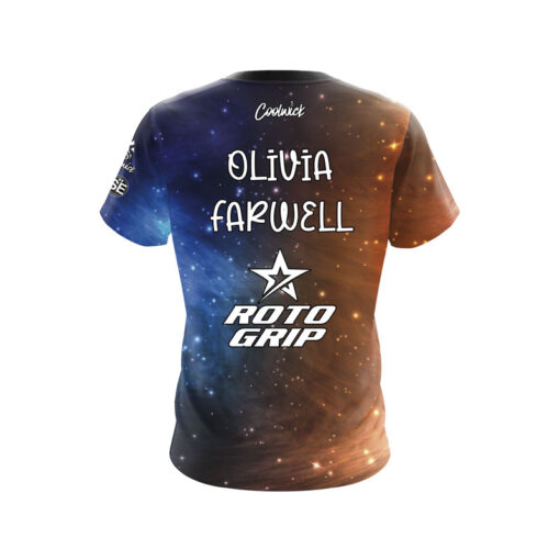Roto Grip Olivia Farwell Blue Orange Galaxy CoolWick Bowling Jersey - Image 2