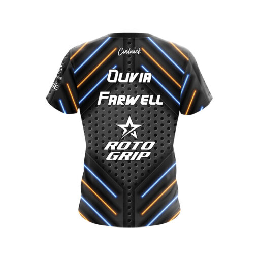 Roto Grip Olivia Farwell Blue Orange Tech CoolWick Bowling Jersey - Image 2