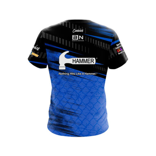 Hammer Barta Nation Blue Black CoolWick Bowling Jersey - Image 2