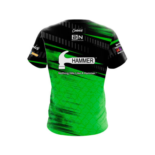 Hammer Barta Nation Green Black CoolWick Bowling Jersey - Image 2