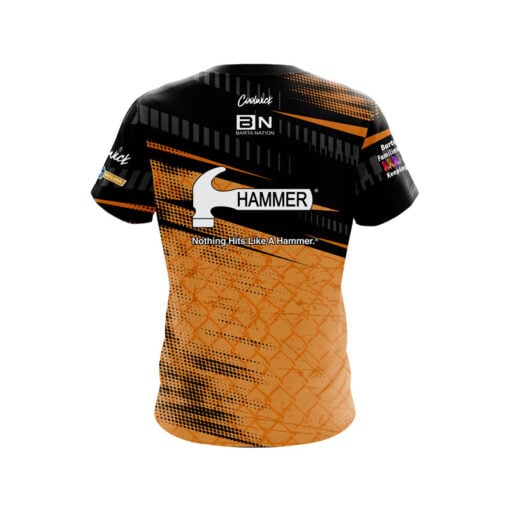 Hammer Barta Nation Orange Black CoolWick Bowling Jersey - Image 2