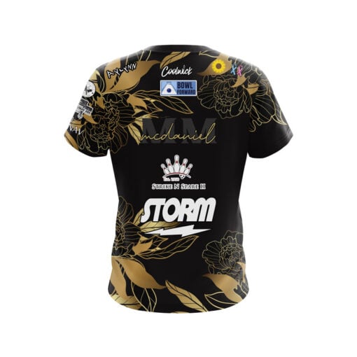 Storm Melanie McDaniel Gold Flower CoolWick Bowling Jersey - Image 2