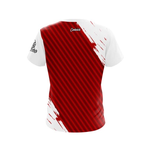 House Shot Red White CoolWick Bowling Jersey - Image 2