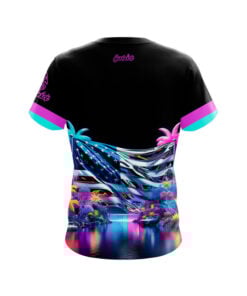 Alternative view of Neon Retro Merica CoolWick Bowling Jersey