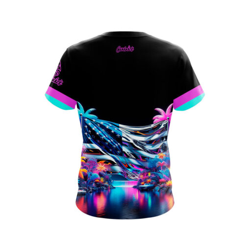 Neon Retro Merica CoolWick Bowling Jersey - Image 2