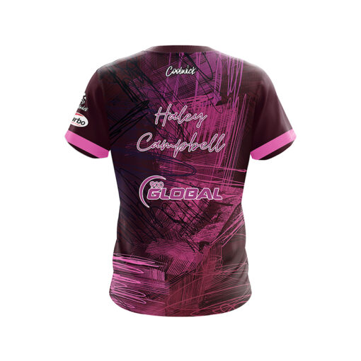 900 Global Haley Campbell Pink Purple Scribbles CoolWick Bowling Jersey - Image 2