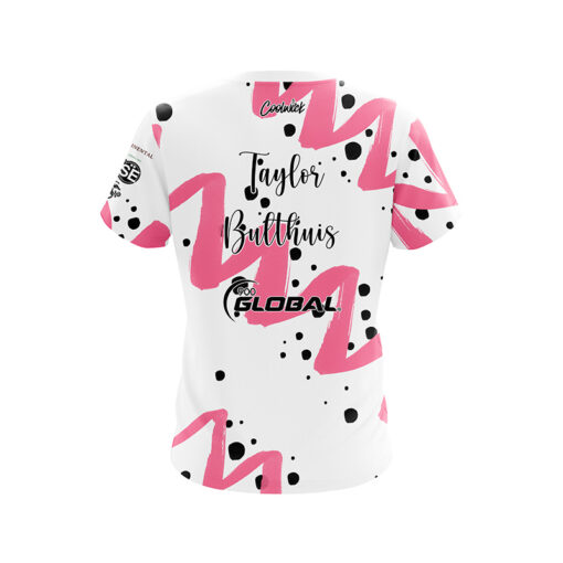 900 Global Taylor Bulthuis Pink Zig Zags CoolWick Bowling Jersey - Image 2