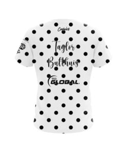 Alternative view of 900 Global Taylor Bulthuis White Black Polka Dots CoolWick Bowling Jersey