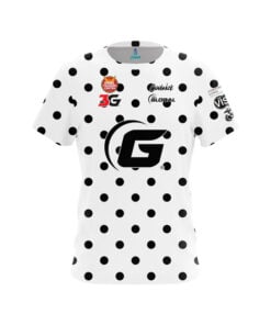 900 Global Taylor Bulthuis White Black Polka Dots CoolWick Bowling Jersey