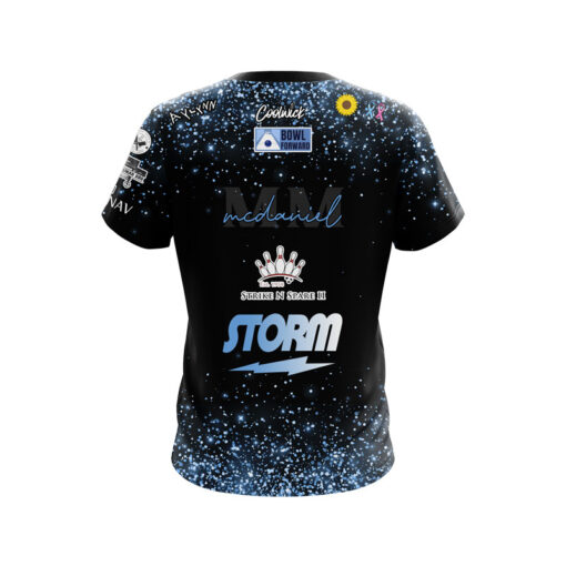 Storm Melanie McDaniel Blue Glitter Love CoolWick Bowling Jersey - Image 2