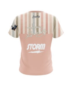 Alternative view of Storm Hope Gramly Pink Green Pastel Stripes CoolWick Bowling Jersey