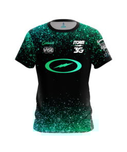 Storm Melanie McDaniel Aqua Emerald Glitter CoolWick Bowling Jersey