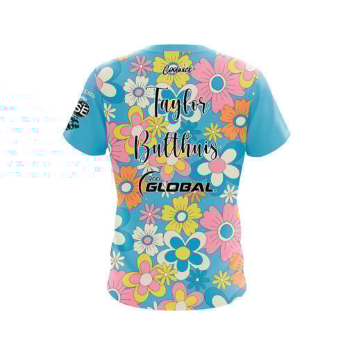 900 Global Taylor Bulthuis Retro Flowers CoolWick Bowling Jersey - Image 2