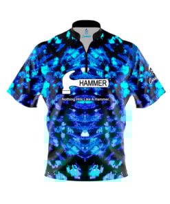 Hammer Blue Psychedelic Funk Quick Ship CoolWick Sash Zip Bowling Jersey