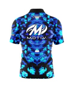 Alternative view of Motiv Blue Psychedelic Funk Quick Ship CoolWick Sash Zip Bowling Jersey