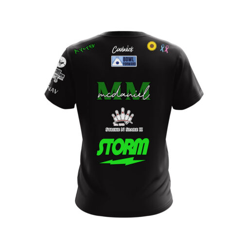 Storm Melanie McDaniel Black Lime Green CoolWick Bowling Jersey - Image 2