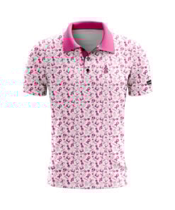 CoolWick Breast Cancer Awareness Everyday Button Polo
