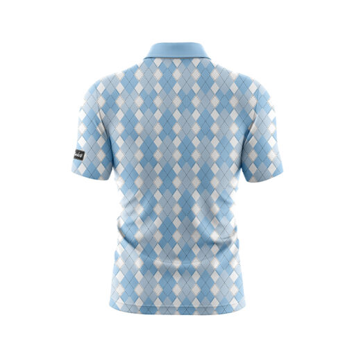 CoolWick Double Blue Argyle Everyday Button Polo - Image 2