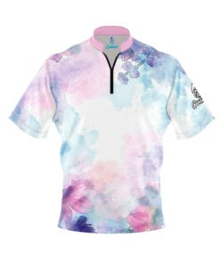 Watercolor Pastel Leaves Fast Track CoolWick Bowling Jersey