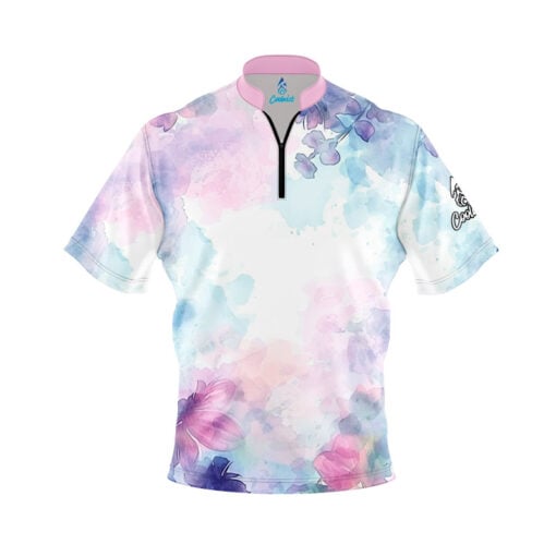 Watercolor Pastel Leaves Fast Track CoolWick Bowling Jersey