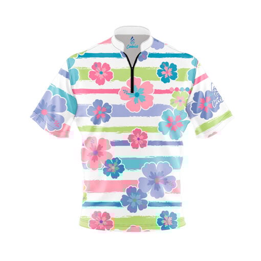 Hibiscus Stripes Fast Track CoolWick Bowling Jersey