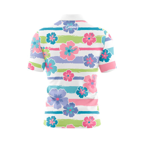 Hibiscus Stripes Fast Track CoolWick Bowling Jersey - Image 2