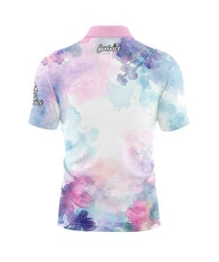 Alternative view of Watercolor Pastel Leaves Fast Track CoolWick Bowling Jersey