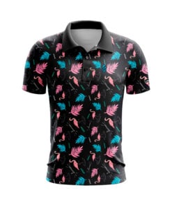 CoolWick Flamingo Summer Everyday Button Polo