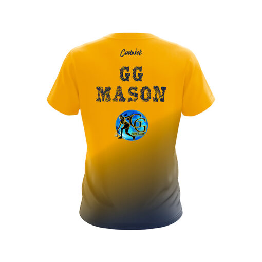 Storm Gazmine "GG" Mason Mustard Yellow Navy Blue CoolWick Bowling Jersey - Image 2