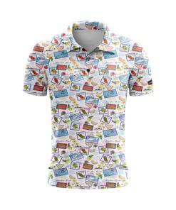 CoolWick Paradise Stamps Everyday Button Polo