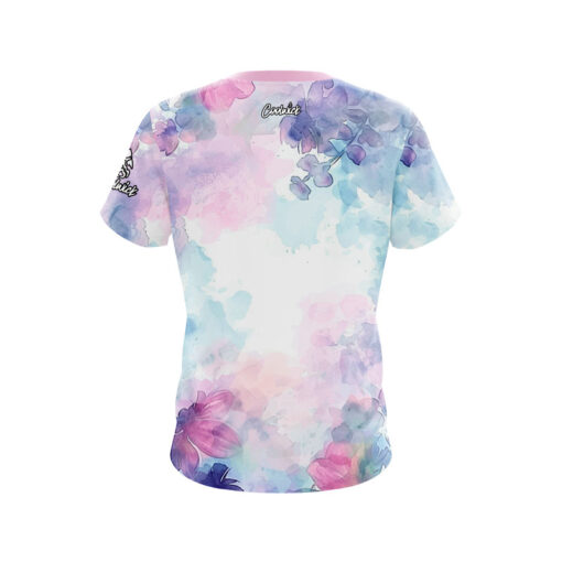 Watercolor Pastel Leaves CoolWick Bowling Jersey - Image 2