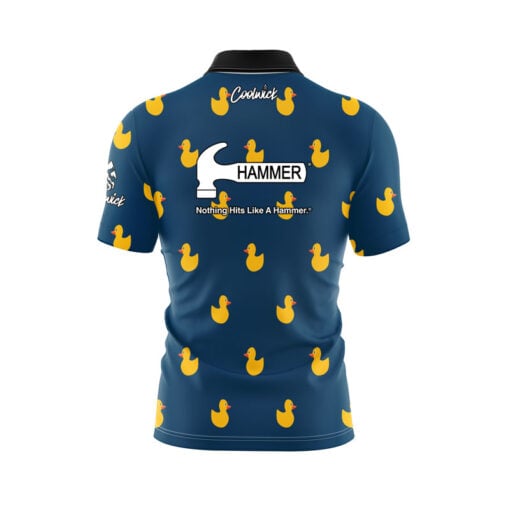 Hammer Rubber Duck Quick Ship CoolWick Sash Zip Bowling Jersey - Image 2
