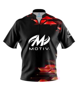 Motiv Red Luxury Strikes Quick Ship CoolWick Sash Zip Bowling Jersey