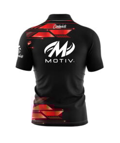 Alternative view of Motiv Red Luxury Strikes Quick Ship CoolWick Sash Zip Bowling Jersey