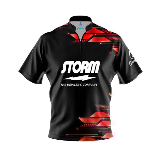 Storm Red Luxury Strikes Quick Ship CoolWick Sash Zip Bowling Jersey
