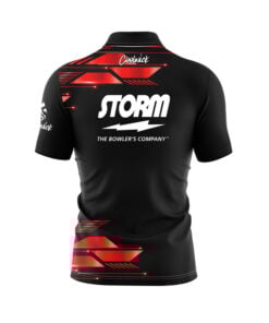 Alternative view of Storm Red Luxury Strikes Quick Ship CoolWick Sash Zip Bowling Jersey