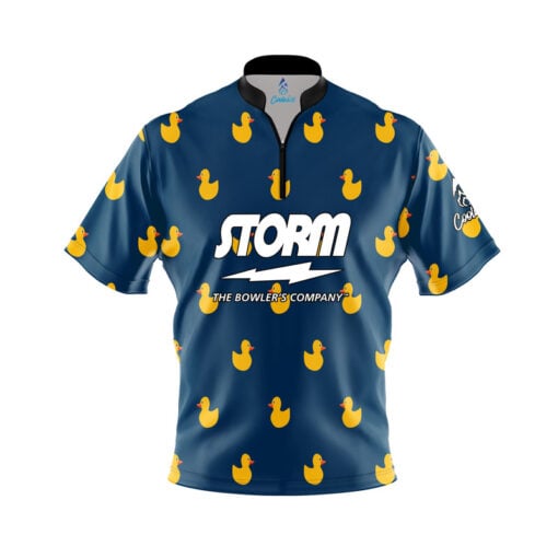 Storm Rubber Duck Quick Ship CoolWick Sash Zip Bowling Jersey