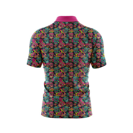 CoolWick Day of the Dead Everyday Button Polo - Image 2